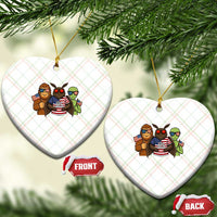 Funny Bigfoot Mothman Alien Ceramic Ornament USA 250th Anniversary