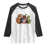 Funny Bigfoot Mothman Alien Raglan Shirt USA 250th Anniversary