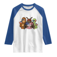 Funny Bigfoot Mothman Alien Raglan Shirt USA 250th Anniversary