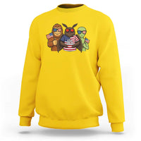 Funny Bigfoot Mothman Alien Sweatshirt USA 250th Anniversary