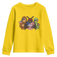 Funny Bigfoot Mothman Alien Youth Sweatshirt USA 250th Anniversary