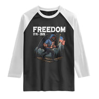 Patriotic Mothman Lover Raglan Shirt Funny USA 250 Anniversary Gift