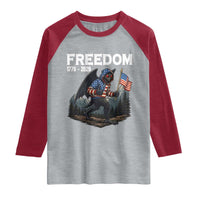 Patriotic Mothman Lover Raglan Shirt Funny USA 250 Anniversary Gift