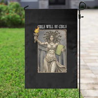 Funny Feminist Medusa Statue Of Liberty Garden Flag Girls Will Be Girls