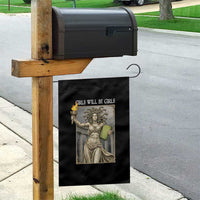 Funny Feminist Medusa Statue Of Liberty Garden Flag Girls Will Be Girls
