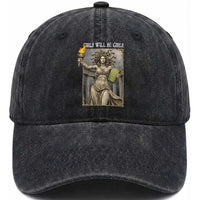 Funny Feminist Medusa Statue Of Liberty Washed Cotton Baseball Cap Girls Will Be Girls