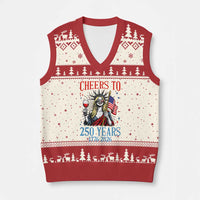 Funny Patriotic Statue Of Liberty V-Neck Knit Sweater Vest Cheers To 250 Years