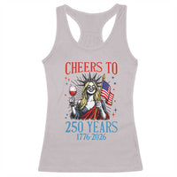Funny Patriotic Statue Of Liberty Racerback Tank Top Cheers To 250 Years