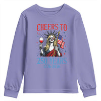 Funny Patriotic Statue Of Liberty Youth Sweatshirt Cheers To 250 Years