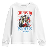 Funny Patriotic Statue Of Liberty Youth Sweatshirt Cheers To 250 Years