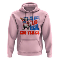 Funny Patriotic Raccoon Hoodie Red White And Feral 250 Years