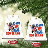 Funny Patriotic Raccoon Ceramic Ornament Red White And Feral 250 Years