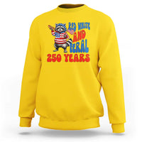 Funny Patriotic Raccoon Sweatshirt Red White And Feral 250 Years