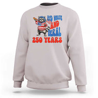 Funny Patriotic Raccoon Sweatshirt Red White And Feral 250 Years