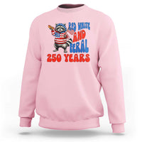 Funny Patriotic Raccoon Sweatshirt Red White And Feral 250 Years