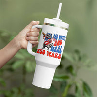 Funny Patriotic Raccoon Tumbler With Handle Red White And Feral 250 Years