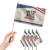 Funny Patriotic Raccoon Patriotic Handheld Flag Red White And Feral 250 Years