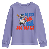 Funny Patriotic Raccoon Youth Sweatshirt Red White And Feral 250 Years
