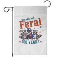 Funny Raccoon Red White And Feral America 250 Garden Flag