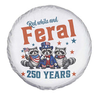 Funny Raccoon Red White And Feral America 250 Spare Tire Cover