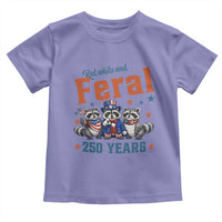 Funny Raccoon Red White And Feral America 250 Toddler T Shirt