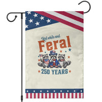 Funny Raccoon Red White And Feral America 250 Garden Flag TS12