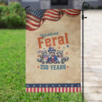 Funny Raccoon Red White And Feral America 250 Garden Flag TS12