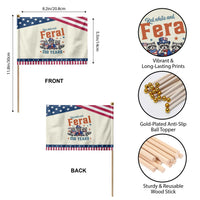 Funny Raccoon Red White And Feral America 250 Patriotic Handheld Flag TS12