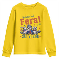 Funny Raccoon Red White And Feral America 250 Youth Sweatshirt