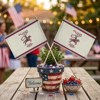 Funny Patriotic Cowboy Patriotic Handheld Flag My Country Always Free USA Pride