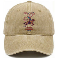 Funny Patriotic Cowboy Washed Cotton Baseball Cap My Country Always Free USA Pride