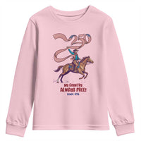 Funny Patriotic Cowboy Youth Sweatshirt My Country Always Free USA Pride