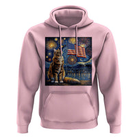 Patriotic Starry Night Cat Hoodie Cat Lover Gift