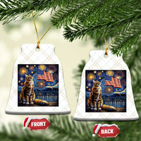 Patriotic Starry Night Cat Ceramic Ornament Cat Lover Gift