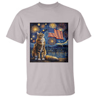 Patriotic Starry Night Cat T Shirt Cat Lover Gift