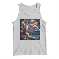Patriotic Starry Night Cat Tank Top Cat Lover Gift