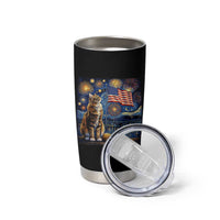 Patriotic Starry Night Cat Tumbler Cup Cat Lover Gift