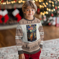 Starry Night Cat Patriotic American Pride Ugly Christmas Sweater