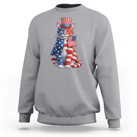 Proud American Cat Lover Sweatshirt Patriotic Animal Lover Gift