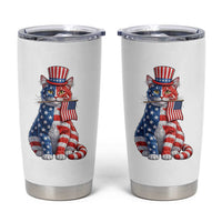 Proud American Cat Lover Tumbler Cup Patriotic Animal Lover Gift