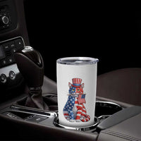 Proud American Cat Lover Tumbler Cup Patriotic Animal Lover Gift
