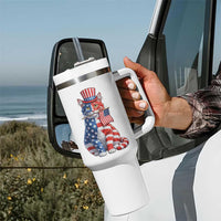 Proud American Cat Lover Tumbler With Handle Patriotic Animal Lover Gift