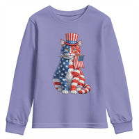 Proud American Cat Lover Youth Sweatshirt Patriotic Animal Lover Gift
