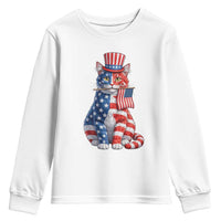 Proud American Cat Lover Youth Sweatshirt Patriotic Animal Lover Gift