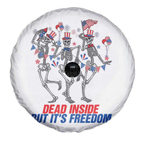 Patriotic Dancing Skeleton Spare Tire Cover Dead Inside But Its Freedom