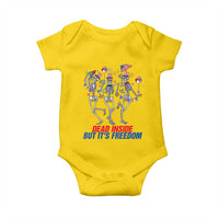 Patriotic Dancing Skeleton Baby Onesie Dead Inside But Its Freedom