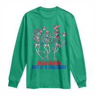 Patriotic Dancing Skeleton Long Sleeve Shirt Dead Inside But Its Freedom