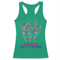 Patriotic Dancing Skeleton Racerback Tank Top Dead Inside But Its Freedom