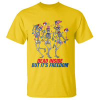 Patriotic Dancing Skeleton T Shirt Dead Inside But Its Freedom