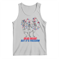 Patriotic Dancing Skeleton Tank Top Dead Inside But Its Freedom